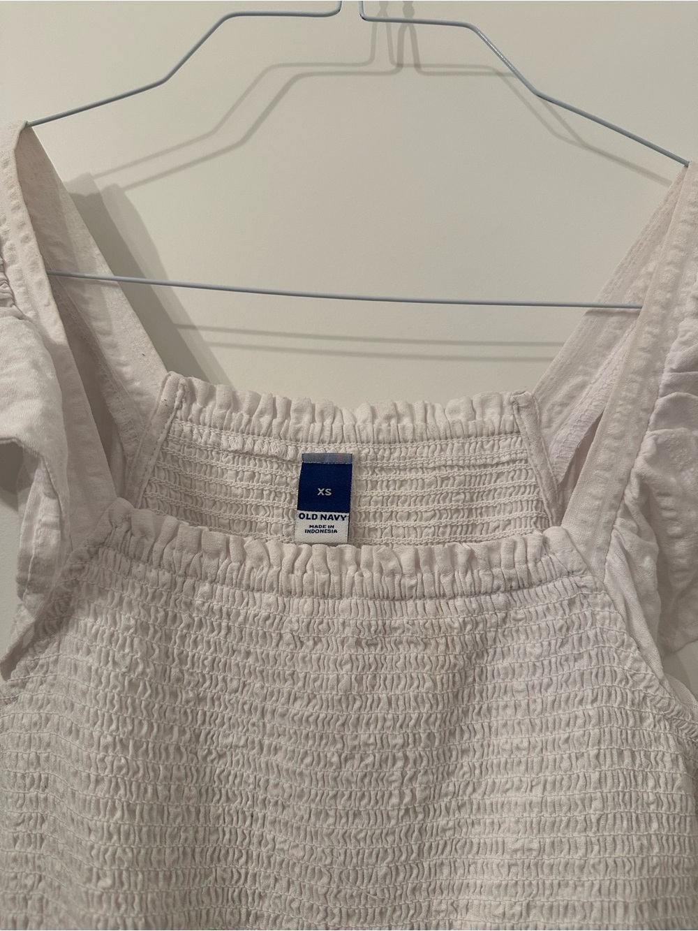 Fit & Flare Flutter-Sleeve Smocked Seersucker Mini Dress - Picture 3 of 3